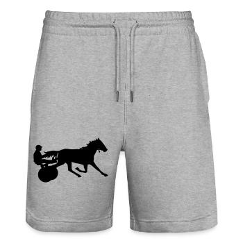 Horse racing - Short de jogging bio TRAINER Stanley/Stella unisexe - gris chiné - Devant - Nik (191cm) & Marisol (170cm)