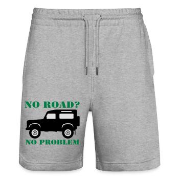 Offroad ,Geländewagen , 4x4 Fun , No Road (25) - Stanley/Stella Unisex Bio Joggingshorts Trainer  - Grau meliert - Vorne - Nik (191cm) & Marisol (170cm)