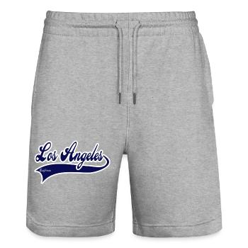 Los Angeles Californie - Short de jogging bio TRAINER Stanley/Stella unisexe - gris chiné - Devant - Nik (191cm) & Marisol (170cm)