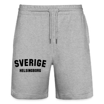 HELSINGBORG Schweden Sweden Sverige - Stanley/Stella Unisex Bio Joggingshorts Trainer  - Grau meliert - Vorne - Nik (191cm) & Marisol (170cm)
