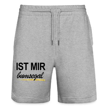 Bumsegal - Stanley/Stella Unisex Bio Joggingshorts Trainer  - Grau meliert - Vorne - Nik (191cm) & Marisol (170cm)
