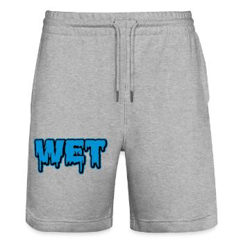 Wet | feucht | nass | Slime - Stanley/Stella Trainer Unisex Organic Jogging Shorts - heather grey - Front - Nik (191cm) & Marisol (170cm)