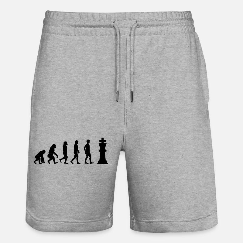 Evolution du jeu d’échecs - Short de jogging bio TRAINER Stanley/Stella unisexe - gris chiné