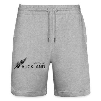 City of Sails, Auckland, Neuseeland - Stanley/Stella Unisex Bio Joggingshorts Trainer  - Grau meliert - Vorne - Nik (191cm) & Marisol (170cm)