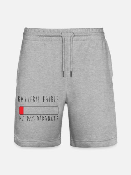 batterie faible, ne pas déranger - Short de jogging bio TRAINER Stanley/Stella unisexe - gris chiné