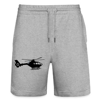 EC135 helicopter - Helicopter - Stanley/Stella Trainer Unisex Organic Jogging Shorts - heather grey - Front - Nik (191cm) & Marisol (170cm)