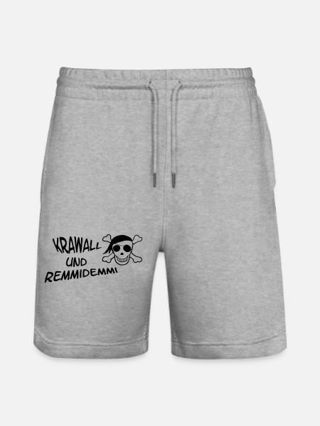Krawall und Remmidemmi - Stanley/Stella Unisex Bio Joggingshorts Trainer  - Grau meliert