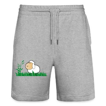 Lustiges süsses niedliches Schaf Motiv für Kinder  - Stanley/Stella Unisex Bio Joggingshorts Trainer  - Grau meliert - Vorne - Nik (191cm) & Marisol (170cm)