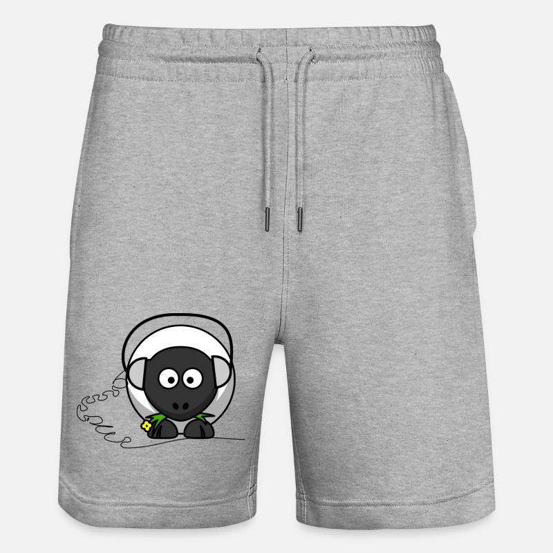 moutons drôle avec un casque - Short de jogging bio TRAINER Stanley/Stella unisexe - gris chiné