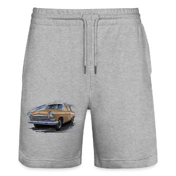 Volga - Stanley/Stella Trainer Unisex Organic Jogging Shorts - heather grey - Front - Nik (191cm) & Marisol (170cm)