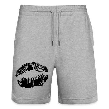 Bouche Rosebud - Short de jogging bio TRAINER Stanley/Stella unisexe - gris chiné - Devant - Nik (191cm) & Marisol (170cm)