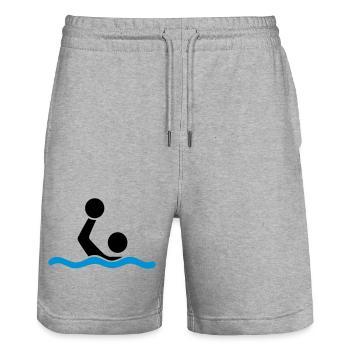water polo - Short de jogging bio TRAINER Stanley/Stella unisexe - gris chiné - Devant - Nik (191cm) & Marisol (170cm)