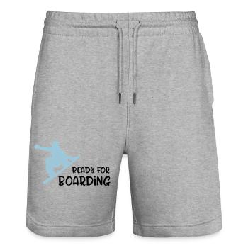 snowboard - Short de jogging bio TRAINER Stanley/Stella unisexe - gris chiné - Devant - Nik (191cm) & Marisol (170cm)