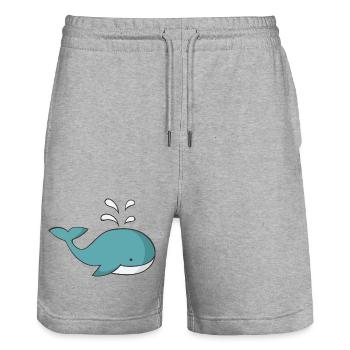 Wal - Stanley/Stella Unisex Bio Joggingshorts Trainer  - Grau meliert - Vorne - Nik (191cm) & Marisol (170cm)