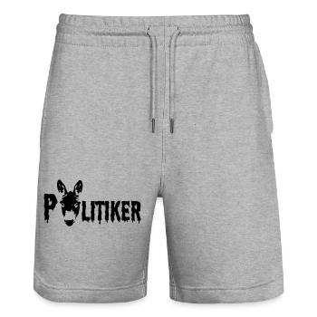 Politiker Politik frech lustig Esel Tier Geschenk - Stanley/Stella Unisex Bio Joggingshorts Trainer  - Grau meliert - Vorne - Nik (191cm) & Marisol (170cm)