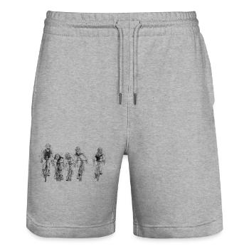Cycling - Stanley/Stella Trainer Unisex Organic Jogging Shorts - heather grey - Front - Nik (191cm) & Marisol (170cm)