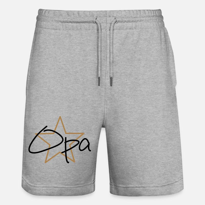 bester Opa - Stanley/Stella Unisex Bio Joggingshorts Trainer  - Grau meliert