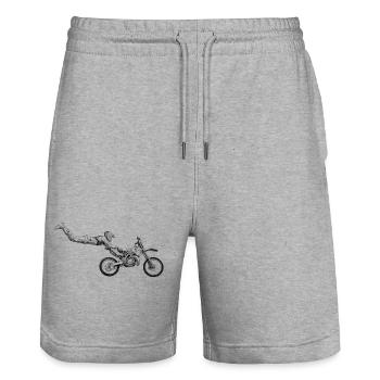 motocross freestyle - Stanley/Stella Trainer Unisex Organic Jogging Shorts - heather grey - Front - Nik (191cm) & Marisol (170cm)