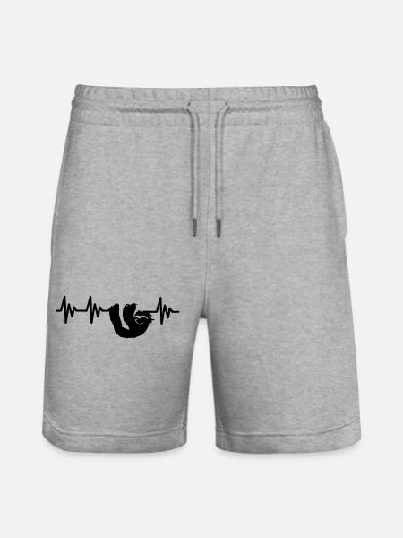 Herzlinie Faultier Geschenk - Stanley/Stella Unisex Bio Joggingshorts Trainer - Grau meliert