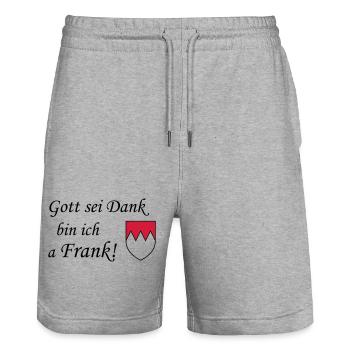 Gott sei dank Frank - Stanley/Stella Unisex Bio Joggingshorts Trainer  - Grau meliert - Vorne - Nik (191cm) & Marisol (170cm)