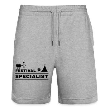 Festival Specialist - Stanley/Stella Unisex Bio Joggingshorts Trainer  - Grau meliert - Vorne - Nik (191cm) & Marisol (170cm)