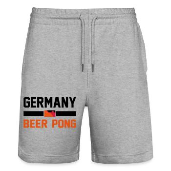 Germany Beer Pong - Stanley/Stella Unisex Bio Joggingshorts Trainer  - Grau meliert - Vorne - Nik (191cm) & Marisol (170cm)