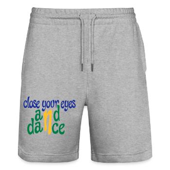 Lustige Geschenke für Tänzer - Stanley/Stella Unisex Bio Joggingshorts Trainer  - Grau meliert - Vorne - Nik (191cm) & Marisol (170cm)