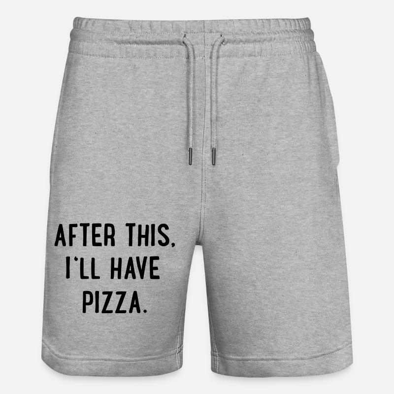Pizza - Stanley/Stella Unisex Bio Joggingshorts Trainer  - Grau meliert