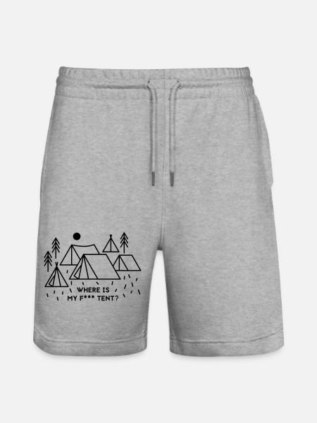 Where is my tent? - Stanley/Stella Unisex Bio Joggingshorts Trainer - Grau meliert