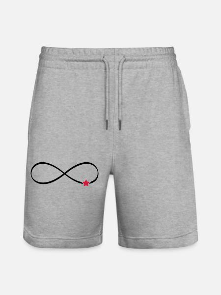 Star infinity symbol infinity sign - Stanley/Stella Trainer Unisex Organic Jogging Shorts - heather grey