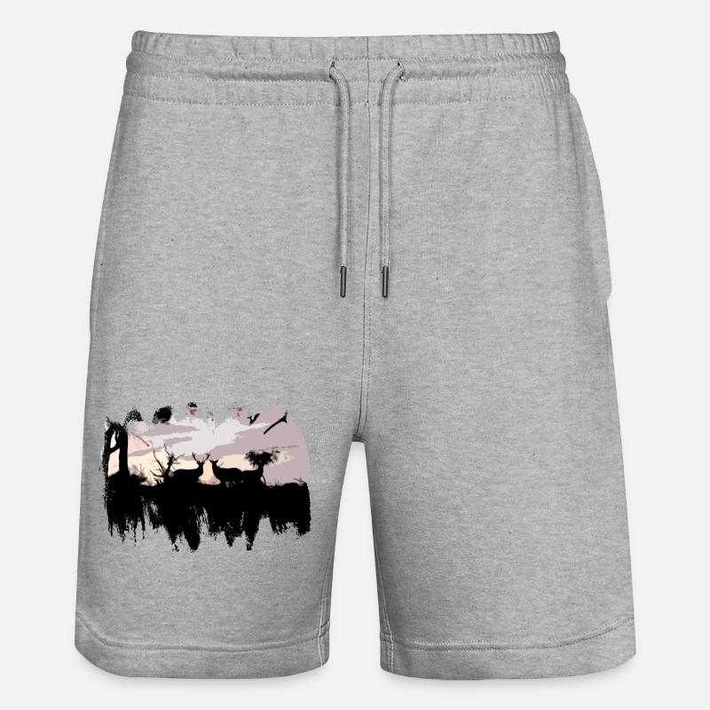 cervides a l'approche - Short de jogging bio TRAINER Stanley/Stella unisexe - gris chiné