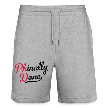 doctorate - Stanley/Stella Trainer Unisex Organic Jogging Shorts - heather grey - Front - Nik (191cm) & Marisol (170cm)