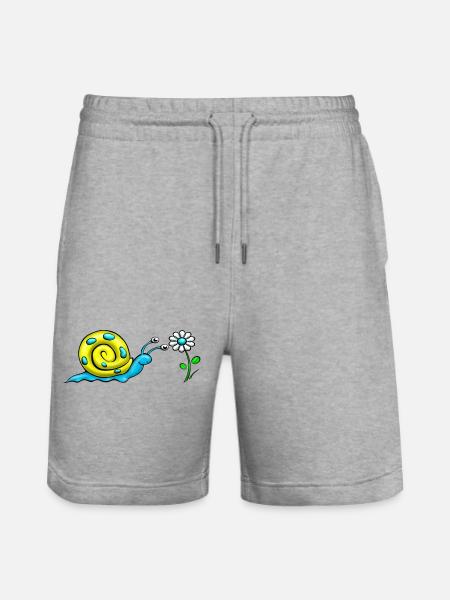 Vis avec fleur - Short de jogging bio TRAINER Stanley/Stella unisexe - gris chiné