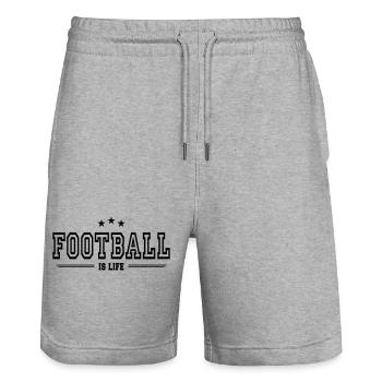 le football c'est la vie - Short de jogging bio TRAINER Stanley/Stella unisexe - gris chiné - Devant - Nik (191cm) & Marisol (170cm)