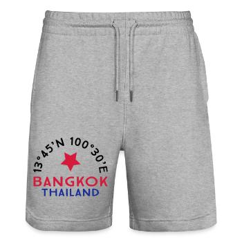 Bangkok - Stanley/Stella Unisex Bio Joggingshorts Trainer  - Grau meliert - Vorne - Nik (191cm) & Marisol (170cm)