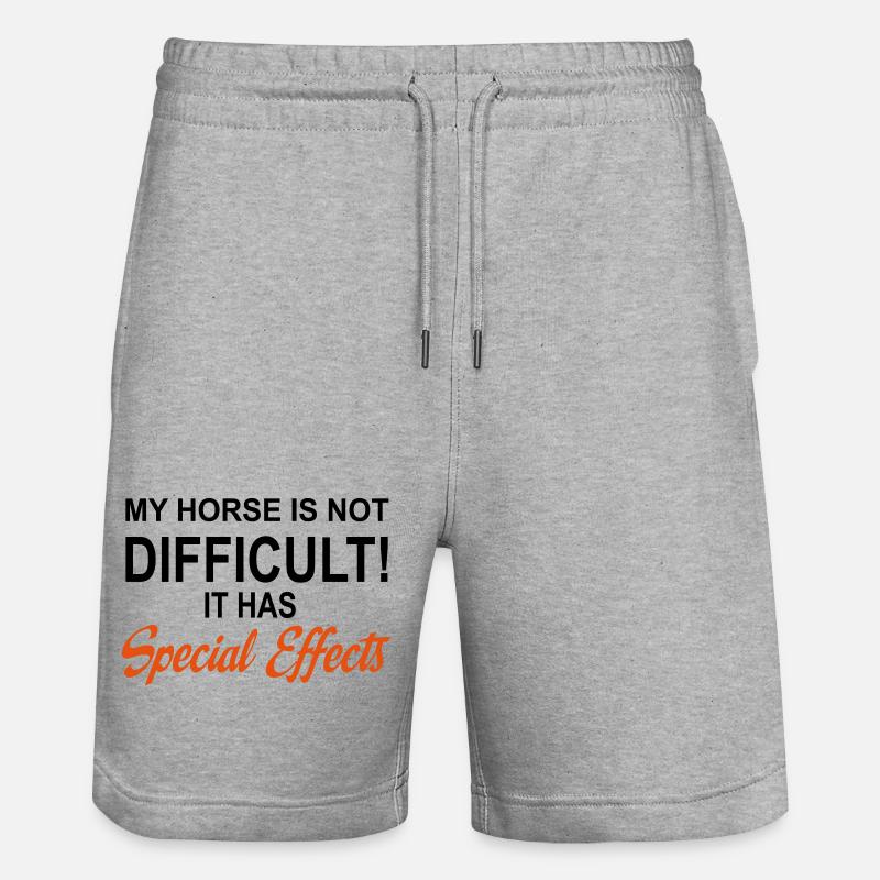 Pferd - Stanley/Stella Unisex Bio Joggingshorts Trainer  - Grau meliert