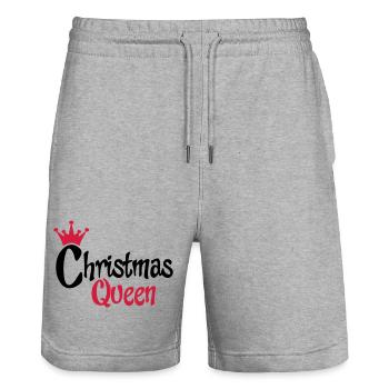 Christmas - Stanley/Stella Trainer Unisex Organic Jogging Shorts - heather grey - Front - Nik (191cm) & Marisol (170cm)