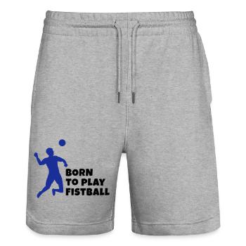 Faustball - Stanley/Stella Unisex Bio Joggingshorts Trainer  - Grau meliert - Vorne - Nik (191cm) & Marisol (170cm)