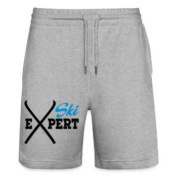 Ski - Stanley/Stella Unisex Bio Joggingshorts Trainer  - Grau meliert - Vorne - Nik (191cm) & Marisol (170cm)