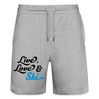 Ski - Stanley/Stella Unisex Bio Joggingshorts Trainer  - Grau meliert - Vorne - Nik (191cm) & Marisol (170cm)