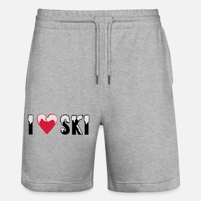 I love Ski - Short de jogging bio TRAINER Stanley/Stella unisexe - gris chiné