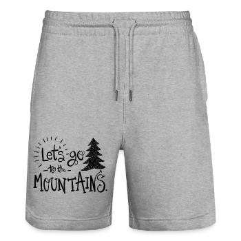 lets go to the mountains - Stanley/Stella Unisex Bio Joggingshorts Trainer  - Grau meliert - Vorne - Nik (191cm) & Marisol (170cm)