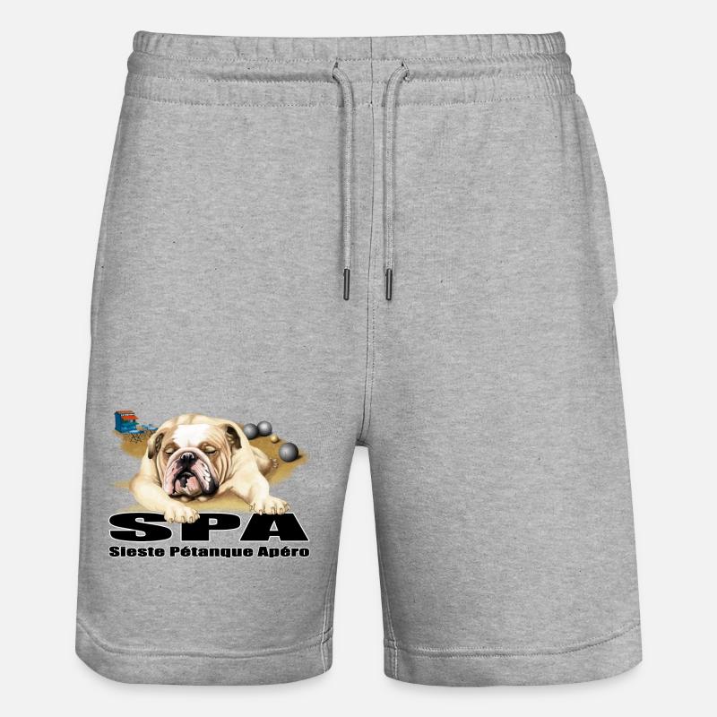 SPA Sieste pétanque apéro - Short de jogging bio TRAINER Stanley/Stella unisexe - gris chiné