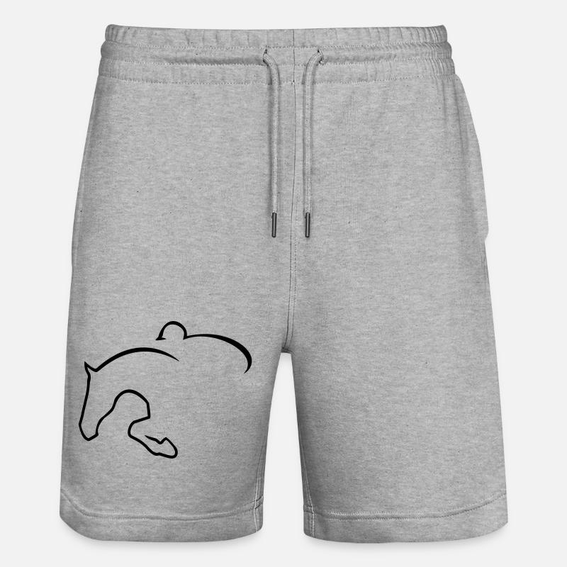 6061912 121501268 cavalier de saut - Short de jogging bio TRAINER Stanley/Stella unisexe - gris chiné