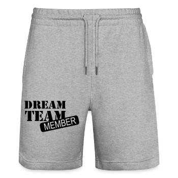6061912 121196980 dream team - Short de jogging bio TRAINER Stanley/Stella unisexe - gris chiné - Devant - Nik (191cm) & Marisol (170cm)