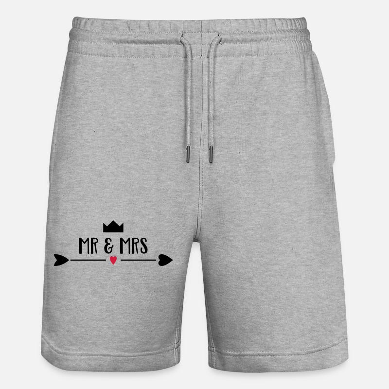 wedding - Stanley/Stella Trainer Unisex Organic Jogging Shorts - heather grey