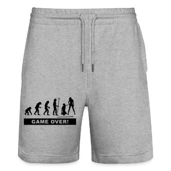 evolution_wedding2 - Stanley/Stella Unisex Bio Joggingshorts Trainer  - Grau meliert - Vorne - Nik (191cm) & Marisol (170cm)