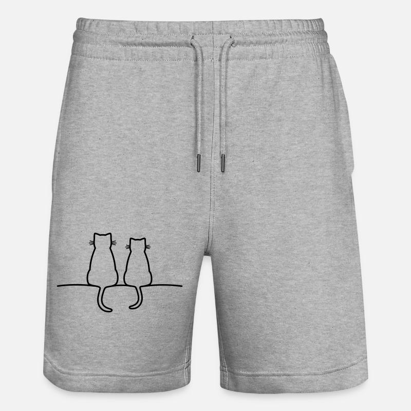 chats mignons chat amour amitié - Short de jogging bio TRAINER Stanley/Stella unisexe - gris chiné