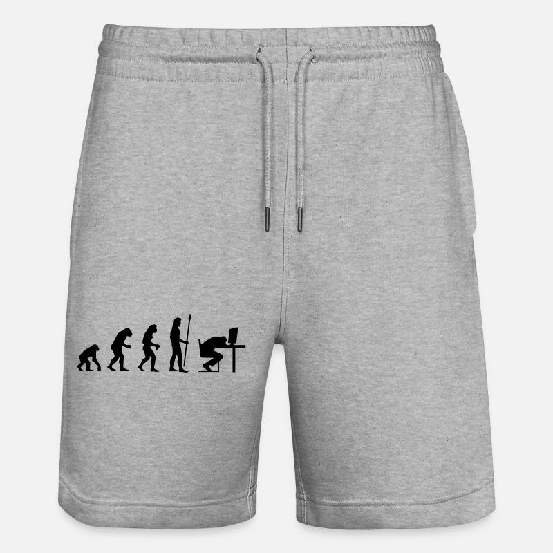 evolution_pc_4 - Stanley/Stella Trainer Unisex Organic Jogging Shorts - heather grey
