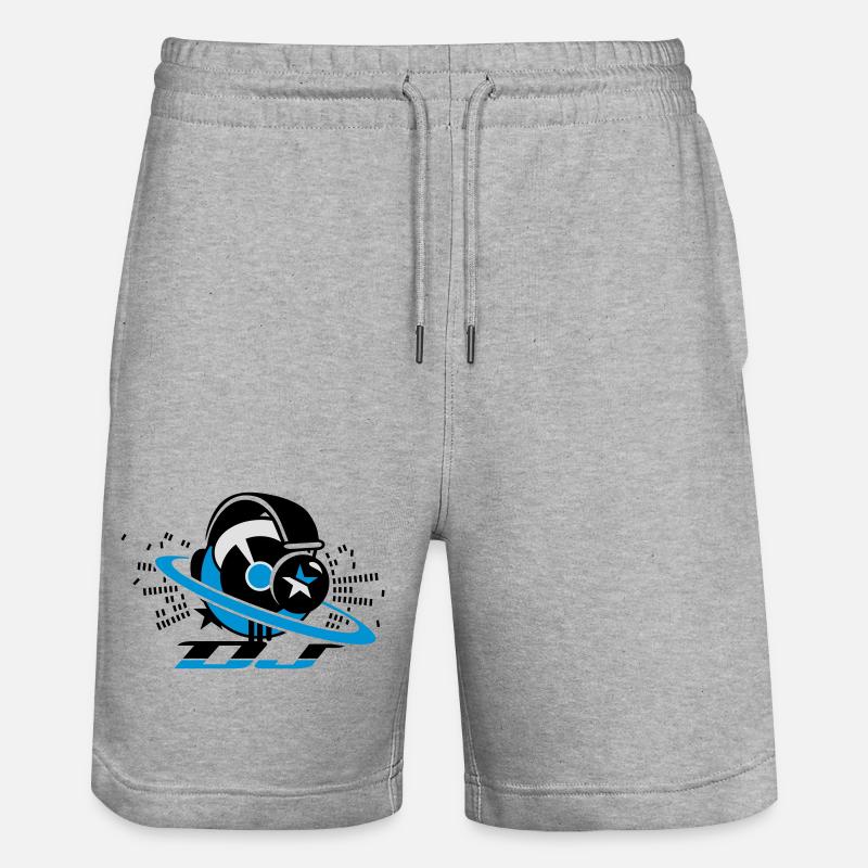 DJ- Plattenpult mit Kopfhörer und Equalizer - Stanley/Stella Unisex Bio Joggingshorts Trainer  - Grau meliert